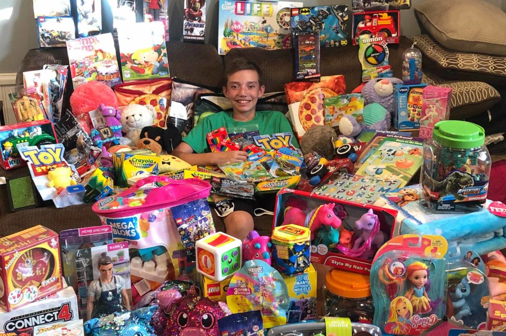 Jakob with gifts